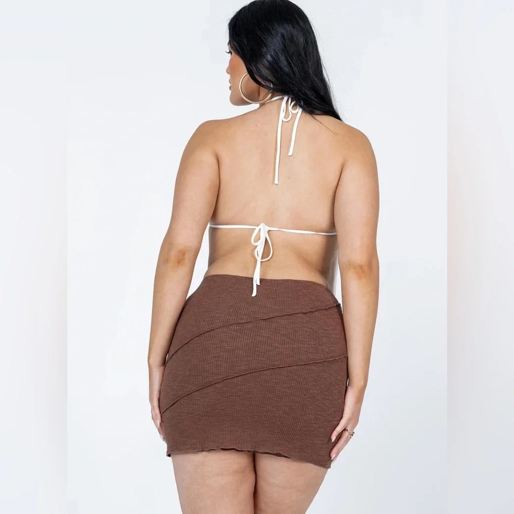 Oscar Mini Skirt Brown - Picture 5 of 10